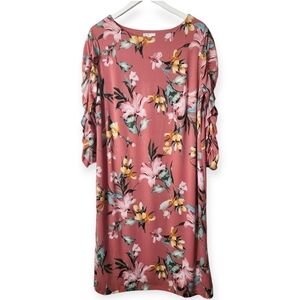 Cato Est 1946 Garnet Rose Floral dress 3/4 sleeves size 14/16 NWT